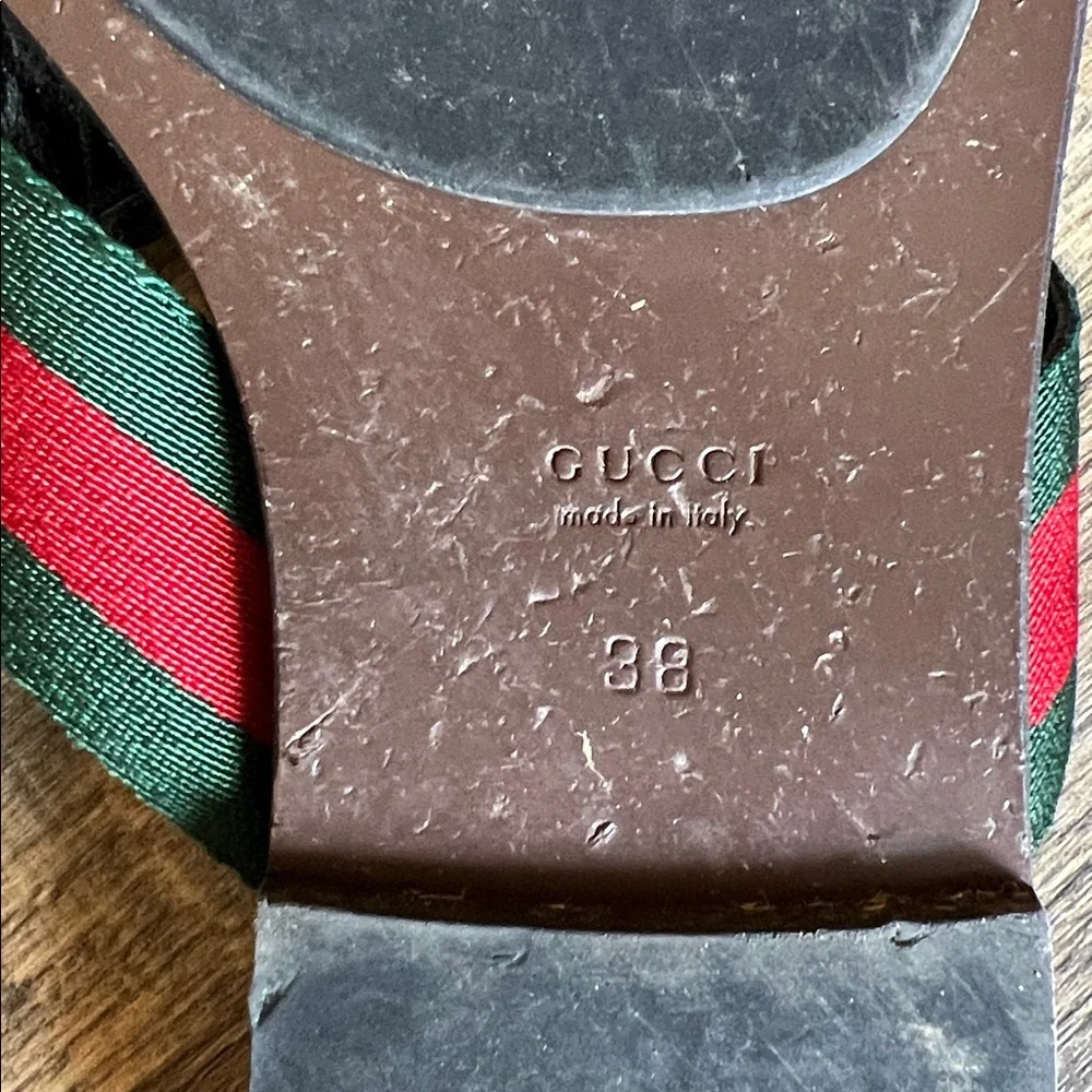 Gucci Red and Green Kika striped interlocking GG sandal - Picture 3 of 4